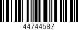 Código de barras (EAN, GTIN, SKU, ISBN): '44744587'