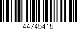 Código de barras (EAN, GTIN, SKU, ISBN): '44745415'