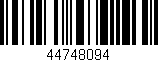 Código de barras (EAN, GTIN, SKU, ISBN): '44748094'