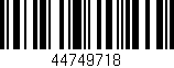 Código de barras (EAN, GTIN, SKU, ISBN): '44749718'