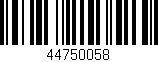 Código de barras (EAN, GTIN, SKU, ISBN): '44750058'