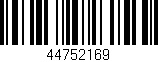 Código de barras (EAN, GTIN, SKU, ISBN): '44752169'