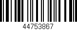 Código de barras (EAN, GTIN, SKU, ISBN): '44753867'