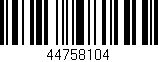 Código de barras (EAN, GTIN, SKU, ISBN): '44758104'