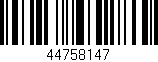 Código de barras (EAN, GTIN, SKU, ISBN): '44758147'