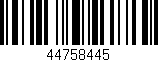 Código de barras (EAN, GTIN, SKU, ISBN): '44758445'