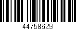 Código de barras (EAN, GTIN, SKU, ISBN): '44758629'