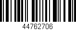 Código de barras (EAN, GTIN, SKU, ISBN): '44762706'