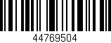 Código de barras (EAN, GTIN, SKU, ISBN): '44769504'