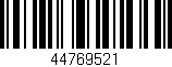 Código de barras (EAN, GTIN, SKU, ISBN): '44769521'