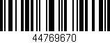 Código de barras (EAN, GTIN, SKU, ISBN): '44769670'