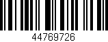 Código de barras (EAN, GTIN, SKU, ISBN): '44769726'