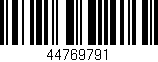Código de barras (EAN, GTIN, SKU, ISBN): '44769791'