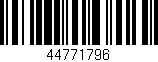 Código de barras (EAN, GTIN, SKU, ISBN): '44771796'