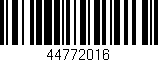 Código de barras (EAN, GTIN, SKU, ISBN): '44772016'
