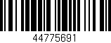 Código de barras (EAN, GTIN, SKU, ISBN): '44775691'