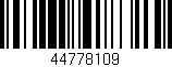 Código de barras (EAN, GTIN, SKU, ISBN): '44778109'