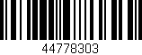 Código de barras (EAN, GTIN, SKU, ISBN): '44778303'
