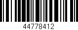 Código de barras (EAN, GTIN, SKU, ISBN): '44778412'
