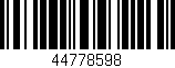 Código de barras (EAN, GTIN, SKU, ISBN): '44778598'