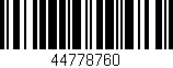 Código de barras (EAN, GTIN, SKU, ISBN): '44778760'