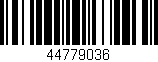Código de barras (EAN, GTIN, SKU, ISBN): '44779036'