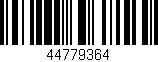 Código de barras (EAN, GTIN, SKU, ISBN): '44779364'