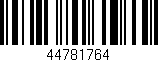 Código de barras (EAN, GTIN, SKU, ISBN): '44781764'