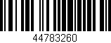 Código de barras (EAN, GTIN, SKU, ISBN): '44783260'