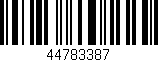 Código de barras (EAN, GTIN, SKU, ISBN): '44783387'