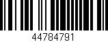 Código de barras (EAN, GTIN, SKU, ISBN): '44784791'