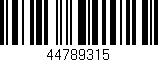 Código de barras (EAN, GTIN, SKU, ISBN): '44789315'