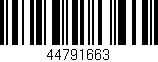 Código de barras (EAN, GTIN, SKU, ISBN): '44791663'