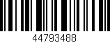 Código de barras (EAN, GTIN, SKU, ISBN): '44793488'