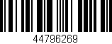 Código de barras (EAN, GTIN, SKU, ISBN): '44796269'