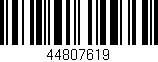 Código de barras (EAN, GTIN, SKU, ISBN): '44807619'