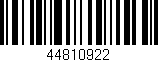 Código de barras (EAN, GTIN, SKU, ISBN): '44810922'