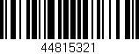 Código de barras (EAN, GTIN, SKU, ISBN): '44815321'