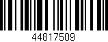 Código de barras (EAN, GTIN, SKU, ISBN): '44817509'