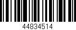 Código de barras (EAN, GTIN, SKU, ISBN): '44834514'