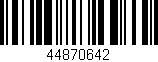 Código de barras (EAN, GTIN, SKU, ISBN): '44870642'