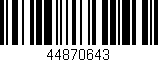 Código de barras (EAN, GTIN, SKU, ISBN): '44870643'