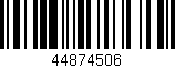 Código de barras (EAN, GTIN, SKU, ISBN): '44874506'