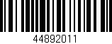 Código de barras (EAN, GTIN, SKU, ISBN): '44892011'