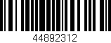 Código de barras (EAN, GTIN, SKU, ISBN): '44892312'