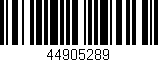 Código de barras (EAN, GTIN, SKU, ISBN): '44905289'