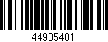 Código de barras (EAN, GTIN, SKU, ISBN): '44905481'