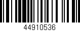 Código de barras (EAN, GTIN, SKU, ISBN): '44910536'