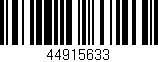 Código de barras (EAN, GTIN, SKU, ISBN): '44915633'