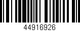 Código de barras (EAN, GTIN, SKU, ISBN): '44916926'